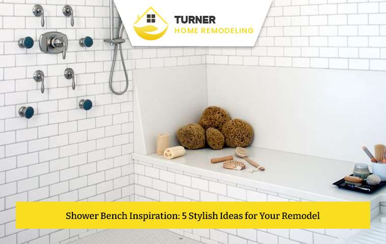 Built-in tile shower bench