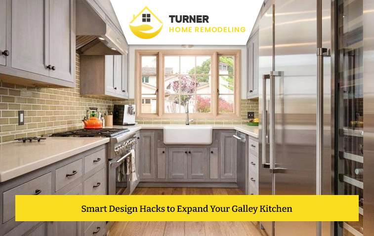 Compact galley kitchen using vertical space and compact appliances for maximum efficiency.